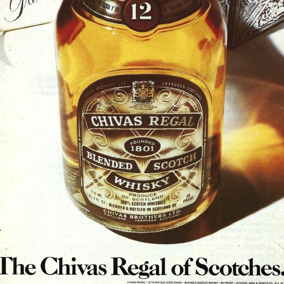 Chivas Regal 12 Year Blended Scotch Whisky Print AD 1978 Christmas Box - Picture 2 of 2